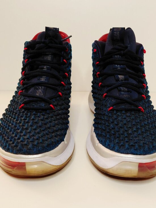 Nike Basketball Sneakers Hi-Top Athletic Gym Shoe Red White Blue Men\'s size 10.5